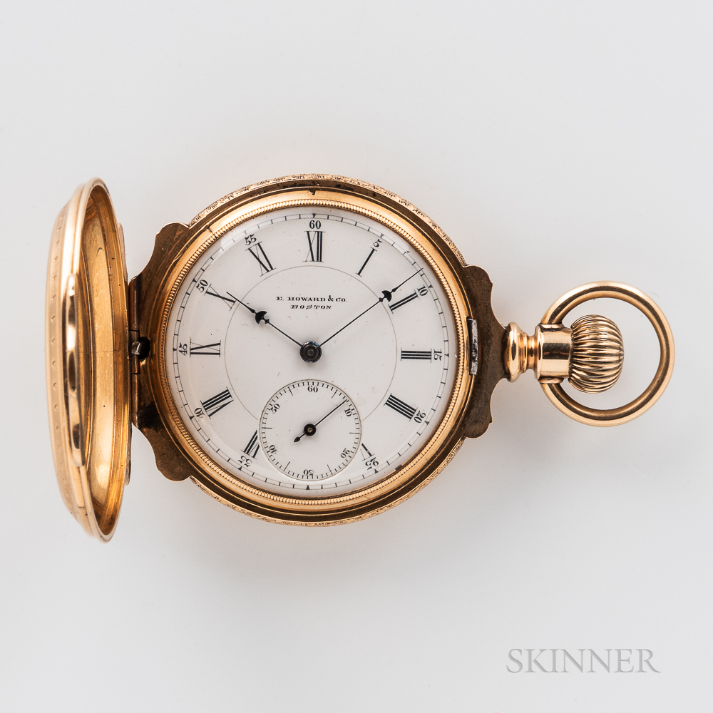 E. Howard & Co. 14kt Gold Box-hinged Hunter-case Watch, roman numeral dial marked "E. Howard & Co. B - Image 11 of 12
