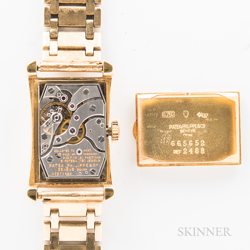 Patek Philippe 18kt Gold Sigma Dial Reference 2468 Wristwatch, c. 1950s, silvered dial with applied - Image 8 of 15