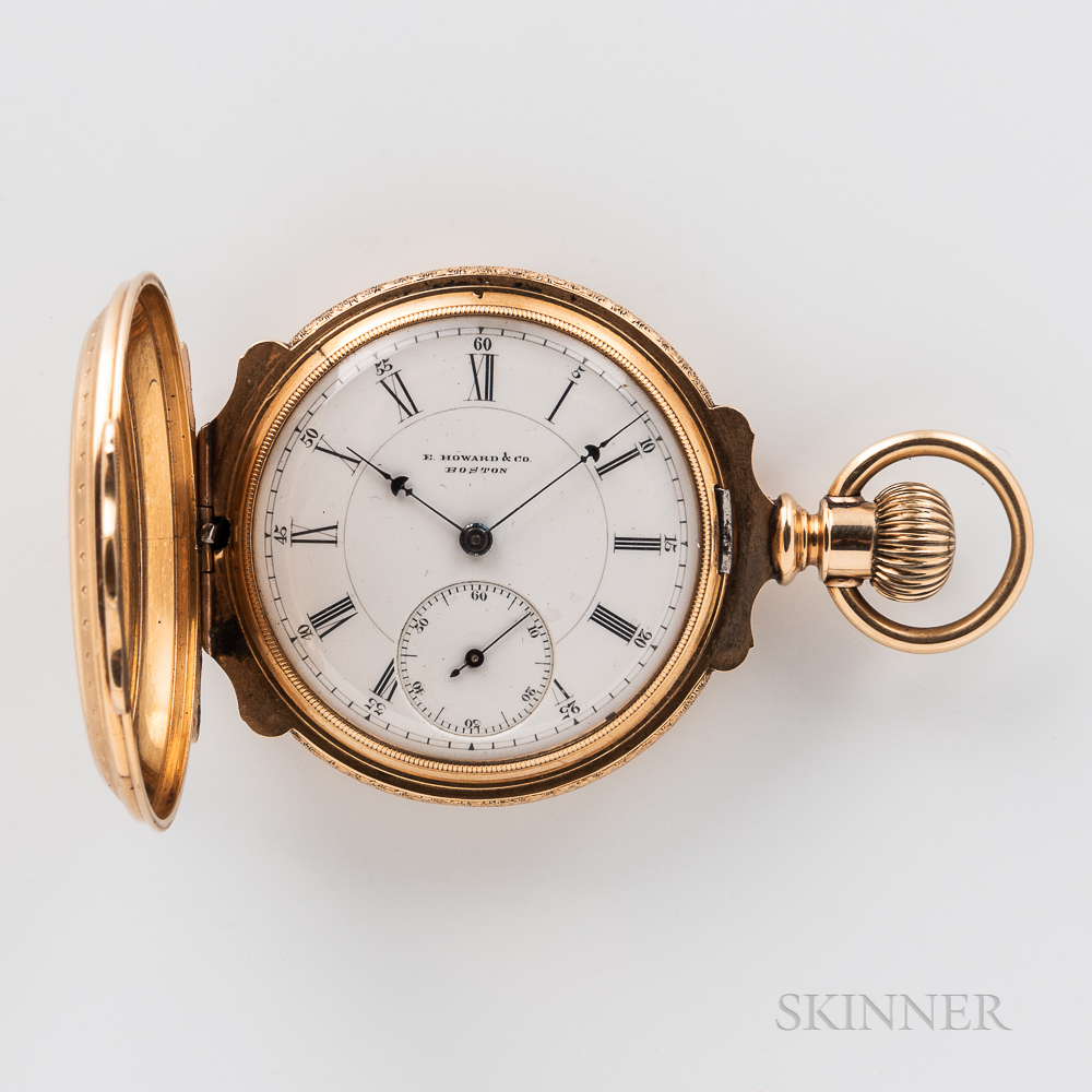 E. Howard & Co. 14kt Gold Box-hinged Hunter-case Watch, roman numeral dial marked "E. Howard & Co. B - Image 10 of 12