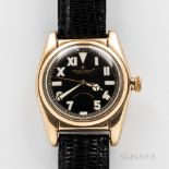 Rolex Oyster Perpetual "Bubble Back" Reference 6011 Wristwatch, gold-filled case with repainted blac