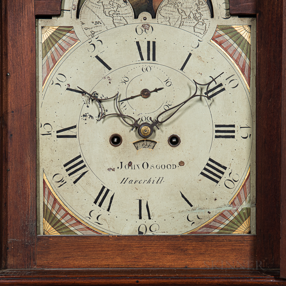 John Osgood Cherry Tall Clock, Haverhill, New Hampshire, c. 1800, fret-top case above the freestandi - Image 17 of 63