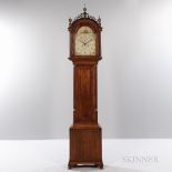 Inlaid Mahogany Tall Clock, signed "S. Willard," c. 1790, pierced fret-top case with freestanding st