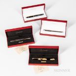 Four Cartier Pens, limited edition black lacquer and gold leaf pen no. 0537/1847; a limited edition