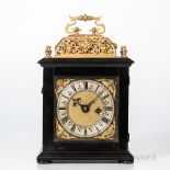 Benjamin Bell Basket-top Pull Quarter-repeat Ebonized Timepiece, London, late 17th century, carrying