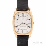 Tiffany & Co. Signed Patek Philippe 18kt Gold "Ellipse" Wristwatch, ivory roman numeral dial with st