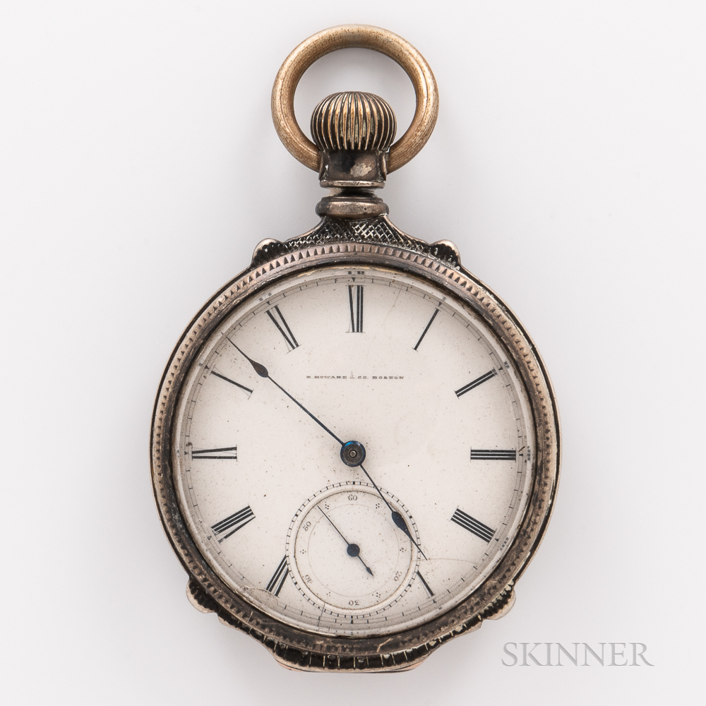 E. Howard & Co. Coin Silver Open-face Watch, no. 9767, roman numeral dial marked as above, blued-ste - Image 2 of 4