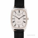 Tiffany & Co. Signed Patek Philippe 18kt White Gold "Ellipse" Wristwatch, ivory roman numeral dial w
