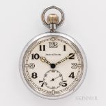 Jaeger LeCoultre Military Open-face Watch, arabic numeral white dial with luminescent leaf hands, su