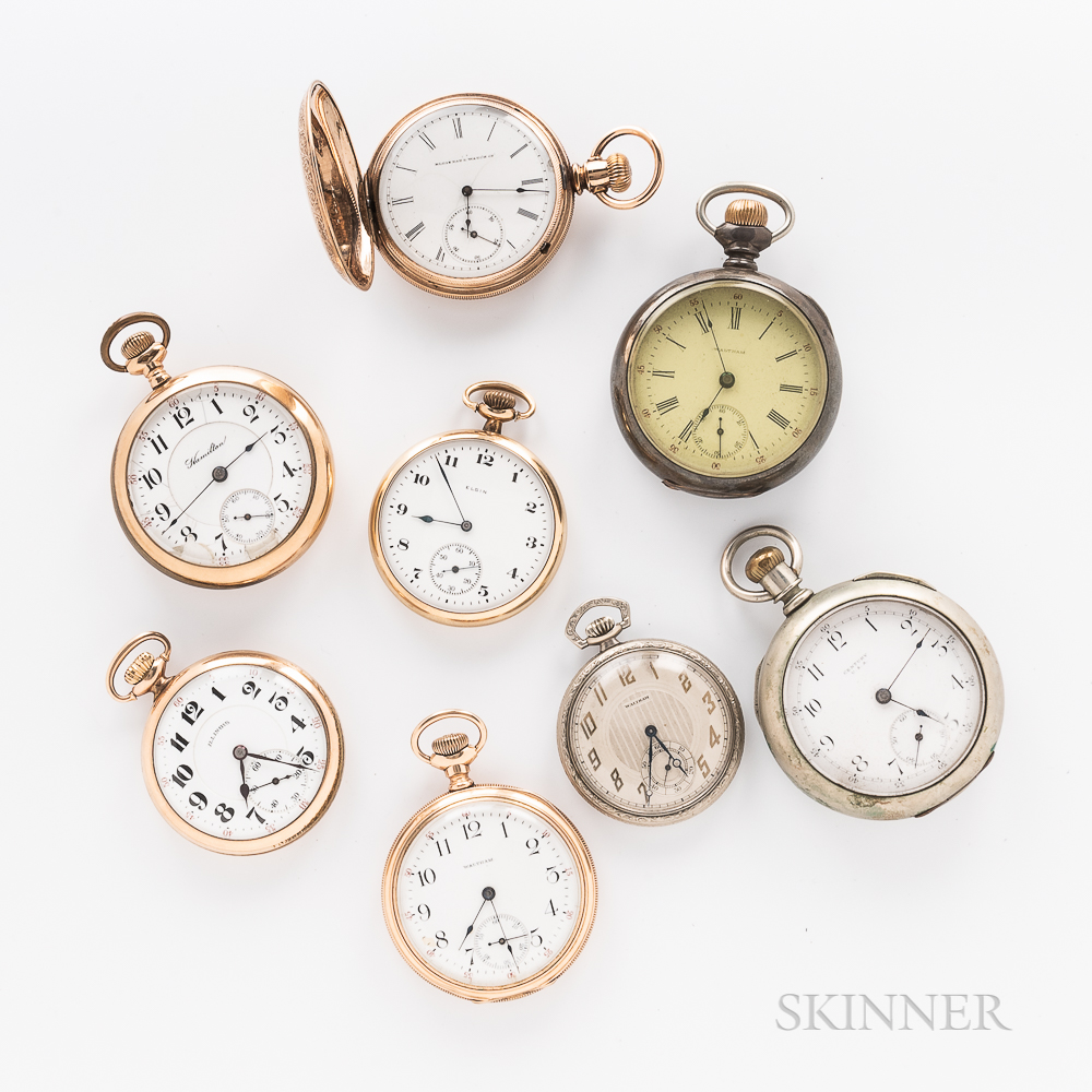 Eight American Pocket Watches, 15- and 17-jewel movements, all in gold-filled cases. - Image 2 of 2