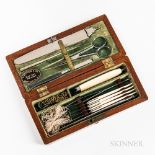 19th Century New York Cased Post-mortem Set, John Reynders & Co., 308 4th Ave, New York, green velve