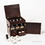 19th Century "Duke of York"-style Apothecary Cabinet, mahogany case with hinged lid opening to revea