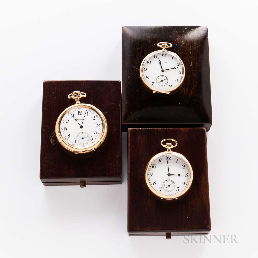 Three Howard & Co. Open-face Watches, 17-jewel movement no. 328841 in a 14kt gold case; and two othe - Image 2 of 14