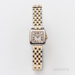 Cartier Two-tone "Santos Demoiselle" Reference 2698 Wristwatch, ivory-tone roman numeral printed dia