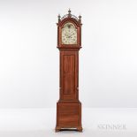 John Osgood Cherry Tall Clock, Haverhill, New Hampshire, c. 1800, fret-top case above the freestandi