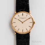 Audemars Piguet 18kt Gold Wristwatch, ivory-tone dial with applied stick indices, marked "Audemars,