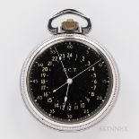 Hamilton "4992B" Navigation Watch, black 24-hour dial, damascened plates marked "22 Jewels/Adj. Temp