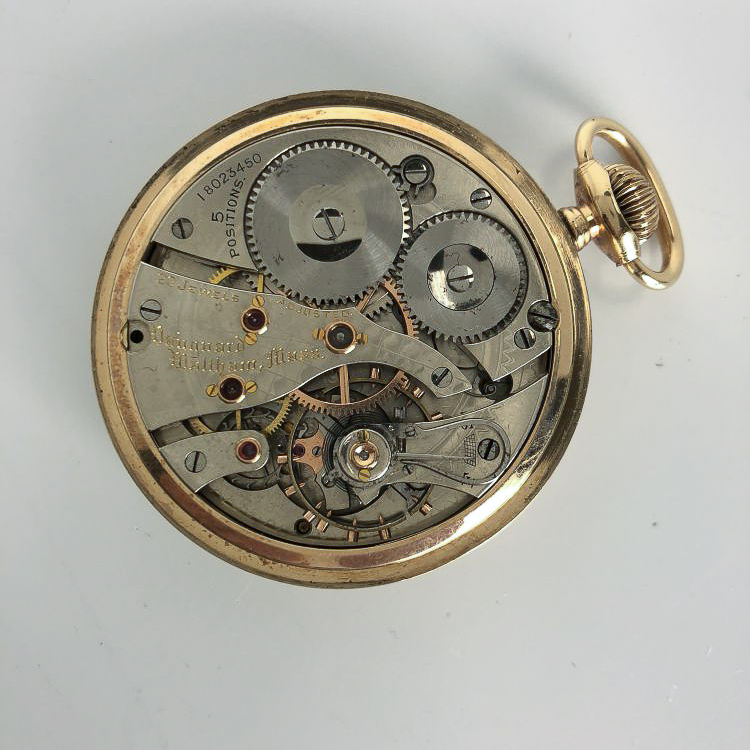Two Open-face Waltham Watches with Up/Down Indicators, both with arabic numeral dials marked "Waltha - Image 12 of 12