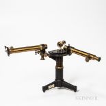 Brass Spectrometer on Iron Stand, Societe Gene voise/Geneve, three brass observation tubes in length