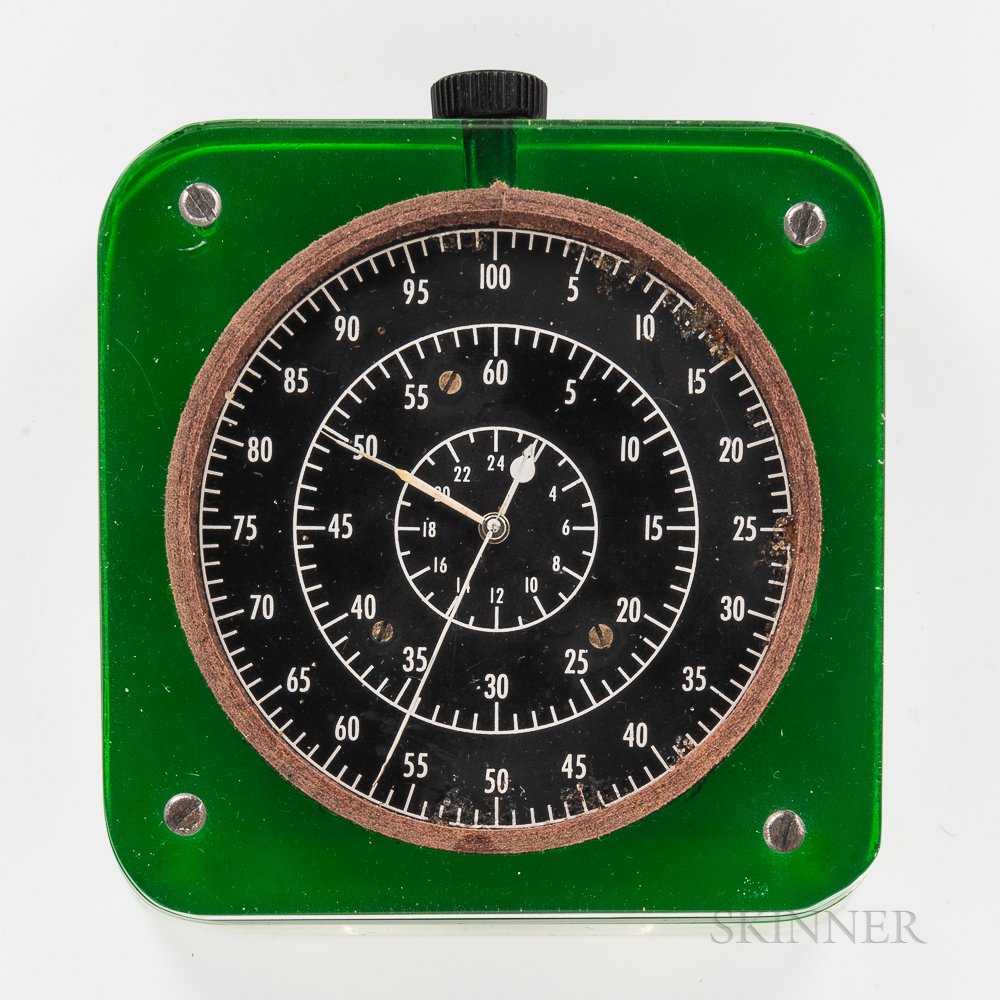 Hamilton 4992B U.S. Government Observatory Watch, colorless and green Plexiglas case housing the 2 3 - Image 2 of 4