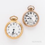 Two Illinois "Bunn Special" Open-face Watches, engine-turned 24-jewel no. 145088 stem-wind, lever-se