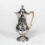 George III Irish Sterling Silver Coffeepot, Dublin, late 18th/early 19th century, lacking date mark,