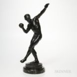 Louis Delapchier (French, active 1900-1930) Bronze Shotput Figure, dark brown patination to the sta