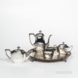 Four-piece Tiffany & Co. Sterling Silver Tea Service, New York, 1938-47, monogrammed, comprised of a