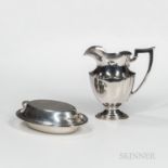 Two Pieces of Gorham Sterling Silver Tableware, Providence, 20th century, monogrammed, a pitcher, ht