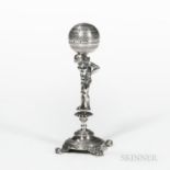 Continental Silver Figure of Atlas, 19th century, indistinct hallmarks to the base, ht. 6 3/4 in., a