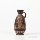 Ancient Greek/South Italian Trefoil Oenochoe, possibly a reproduction, black-figure painted with Dio