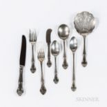 Gorham "English Gadroon" Pattern Sterling Silver Flatware Service, Rhode Island, 20th century, twent