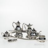 Eight-piece Arthur Stone Sterling Silver Tea and Coffee Service, Massachusetts, c. 1930, various cra