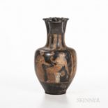 Ancient Greek/South Italian Red-figure Trefoil Hydria, c. 350 B.C., depicting a bride and her attend
