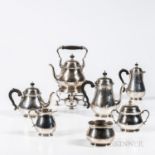 Seven-piece Tiffany & Co. Sterling Silver Tea and Coffee Service, New York, c. 1907-38, comprised of