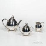 Three-piece International "Spring Glory" Pattern Sterling Silver Tea Set, Connecticut, mid to late 2