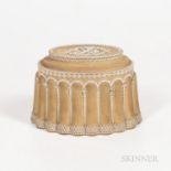 Wedgwood Caneware Conceit, England, late 18th century, decorated with elaborate white "icing," the t