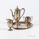 Four-piece J.E. Caldwell Sterling Silver Coffee Service, Philadelphia, early 20th century, monogramm