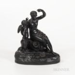 Wedgwood Black Basalt Cupid Disarmed Group, England, 19th century, after a model by Giovanni Meli, t