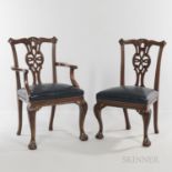 Ten Georgian-style Mahogany Dining Chairs, 20th century, comprising of two armchairs and eight side