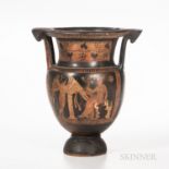 Ancient Greek/South Italian Column Krater, c. 390-380 B.C., with Eros visiting a bride-to-be, ht. 15