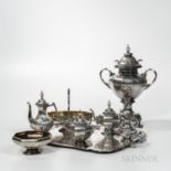 Eight-piece Russian .875 Silver Tea and Coffee Service, Moscow, c. 1868, Pavel Ovchinnikov, maker, V