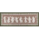 Wedgwood Tricolor Jasper Dip Dancing Hours Plaque, England, mid-19th century, rectangular shape with