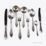 Swedish Silver Flatware Service, c. 1912, C.F. Carlman, maker, monogrammed, comprised of fourteen di