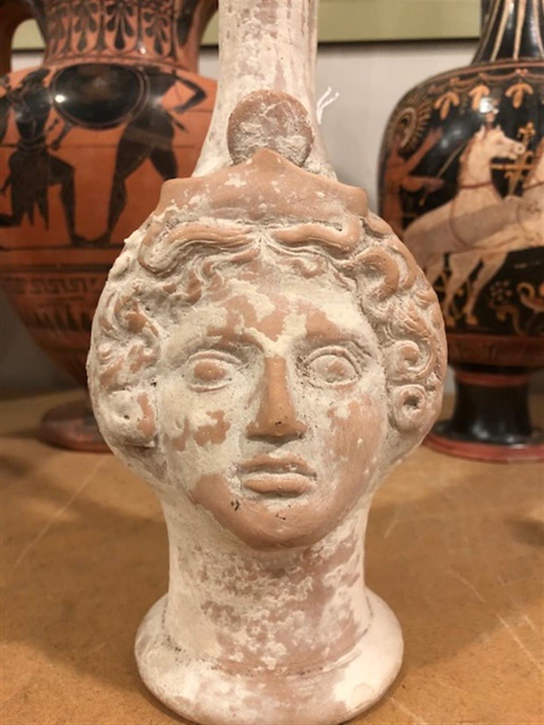 Ancient Greek/South Italian Trefoil Hydria, c. 350 B.C., with the face of a woman modeled to the fro - Image 3 of 5