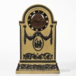 Wedgwood Yellow Jasper Dip Clock Case, England, c. 1930, applied black relief with classical medalli