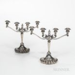 Pair of Mexican Sterling Silver Four-light Candelabra, mid to late 20th century, Sanborns, maker, ht