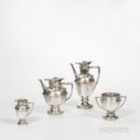 Four-piece Victorian Sterling Silver Tea and Coffee Service, London, 1874-75, John, Edward, Walter &