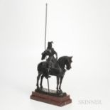 Emmanuel Fremiet (French, 1824-1910) Bronze Model of a Knight on Horseback, inscribed signature, da