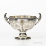 Japanese Meiji Silver Trophy Bowl, early 20th century, bearing jungin silver mark and "S" within a s