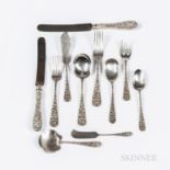 Schofield "Baltimore Rose" Pattern Sterling Silver Flatware Service, Baltimore, 20th century, compri